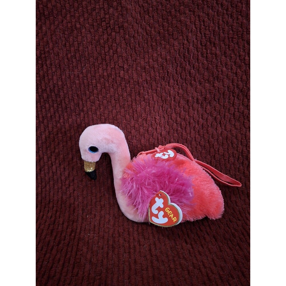 NWT Ty Gilda the Flamingo Wristlet Coin Purse 5”